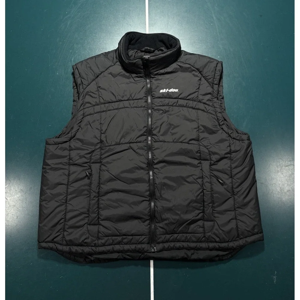 Ski-doo Quilted Vest Men's 2XL Black Puffer Primaloft Full Zip Snowmobile BRP